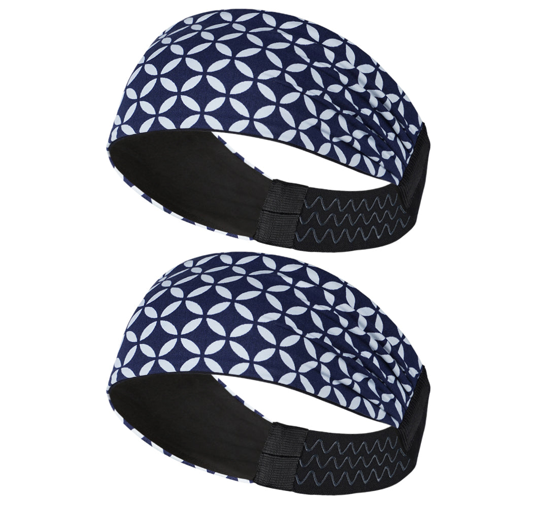 Sports Headband For Men and Women (Navy Spiral)