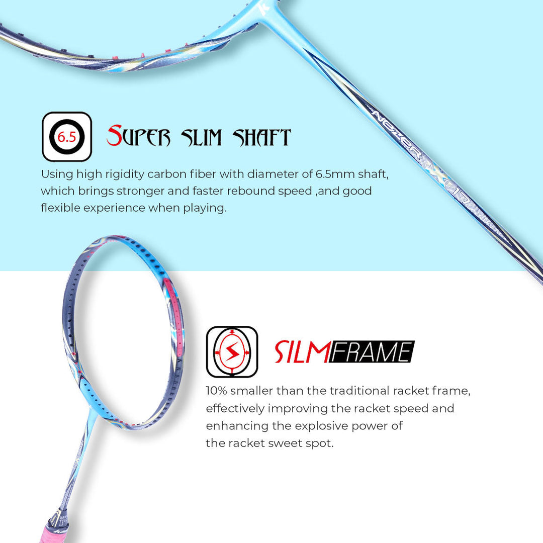 Nezer 17 Unstrung Badminton Racket(Blue) -3U/G1