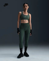 NIKE One Seamless Front High-Waisted Full-Length Women's Leggings -Vintage Green/Black