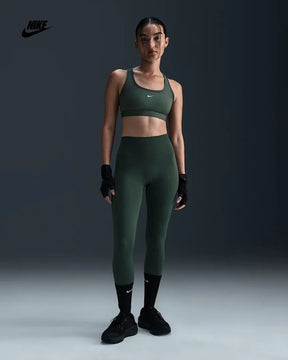 NIKE One Seamless Front High-Waisted Full-Length Women's Leggings -Vintage Green/Black