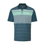 Oscar Jacobson Men’s Croft Golf Polo T-shirt - Aqua/White