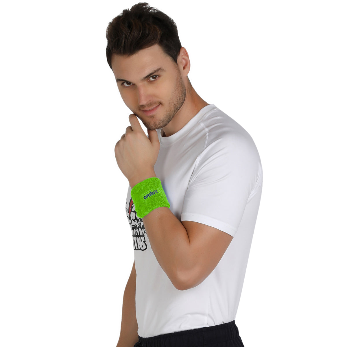 Omtex Wrist Sweat Band Green (3 inch)