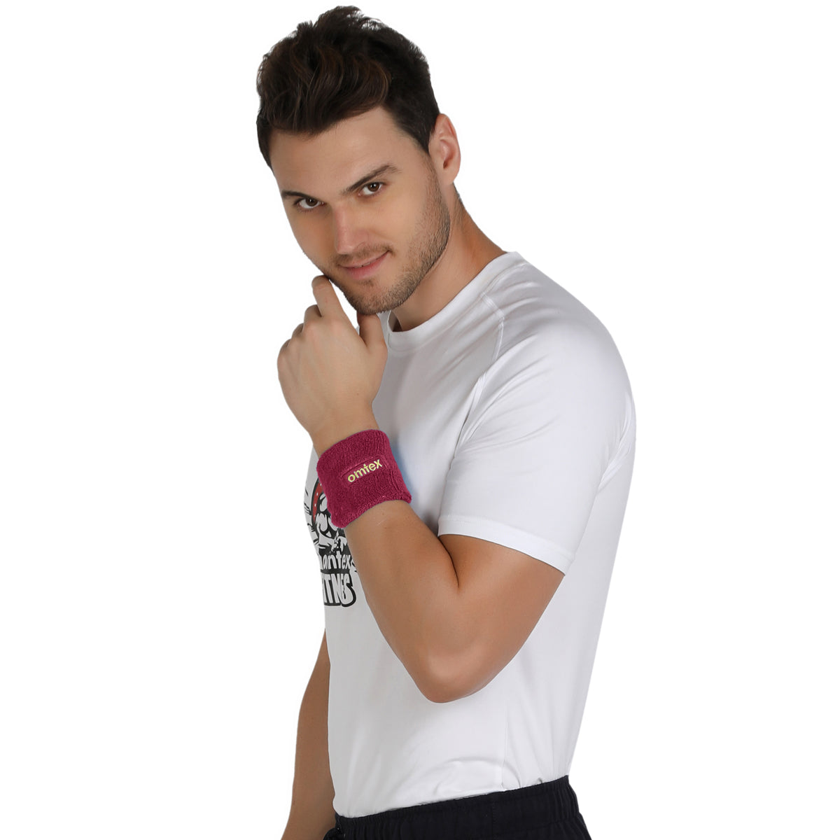 Omtex Wrist Sweat Band Maroon (3 inch)