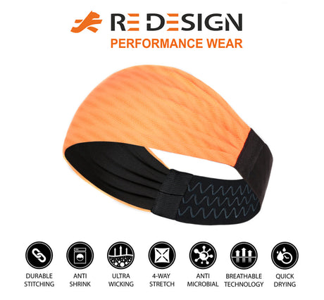Sports Headband For Men and Women (Creamsicle Orange)