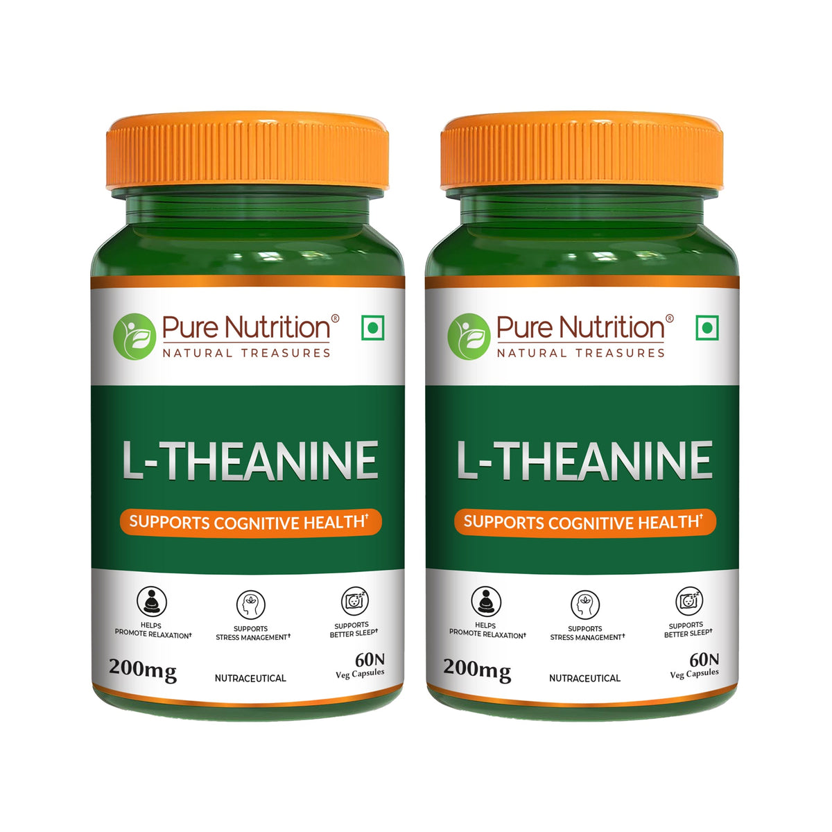 L-Theanine Capsules 200mg – Calm Focus, Stress Relief & Relaxation | 60 Capsules