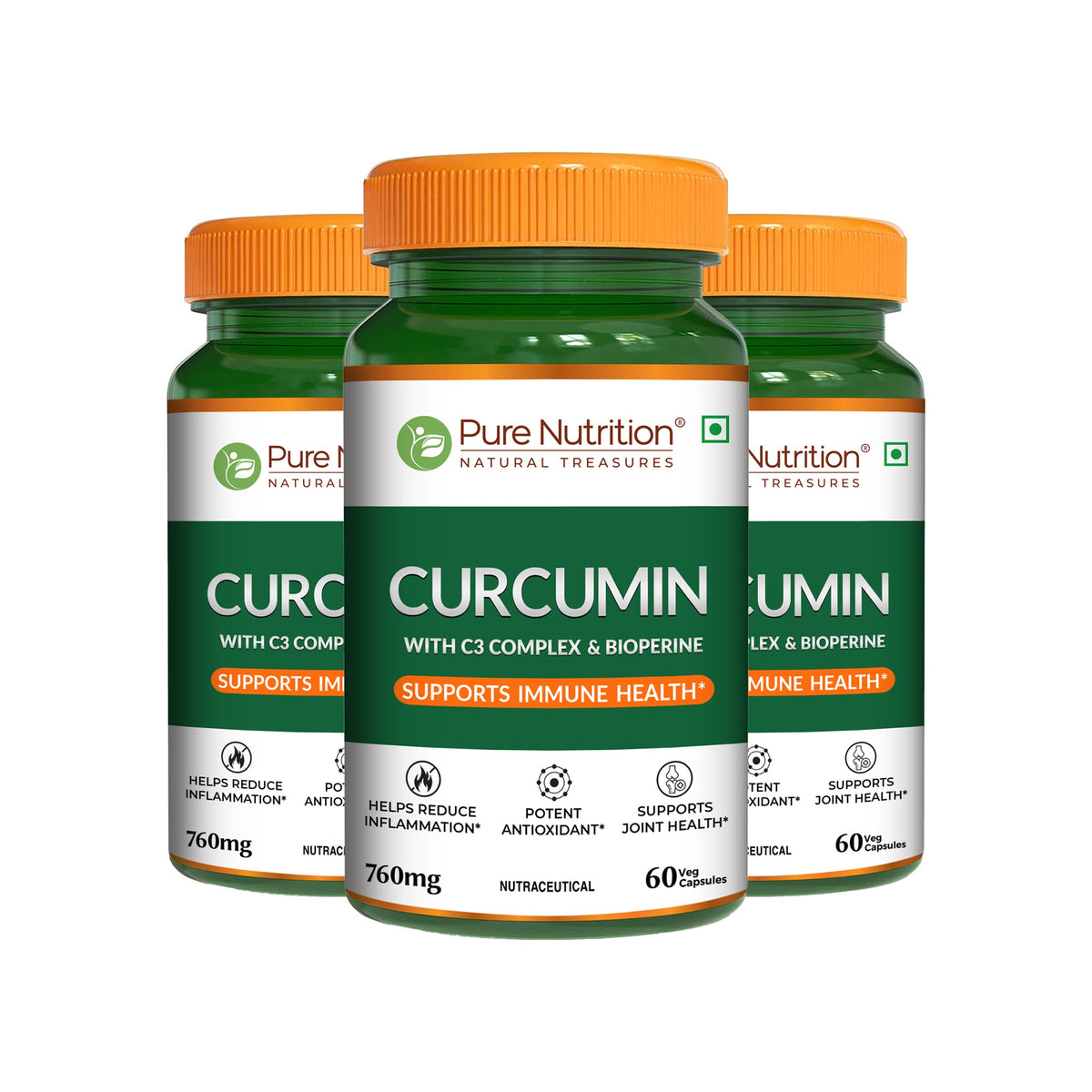 Curcumin with C3 Complex & Bioperine 60 Veg Capsules | Joint & Immunity