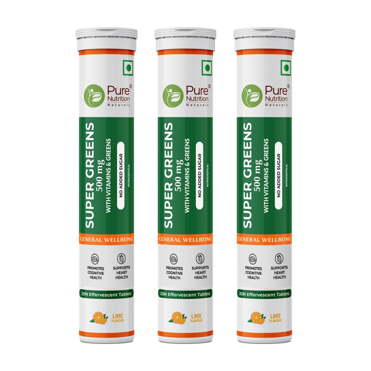 Super Greens 500mg with Vitamins & Greens -  Effervescent Tablets
