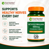 Methylcobalamin 500mcg Vitamin B12 Tablets | 120 Tablets