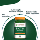 Biotin 10,000 mcg  High-Strength Pharma Grade | Hair, Skin & Nails | 120 Tablets