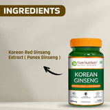 Korean Ginseng (Panax) Capsules 120 Count  Energy, Stamina & Brain Health