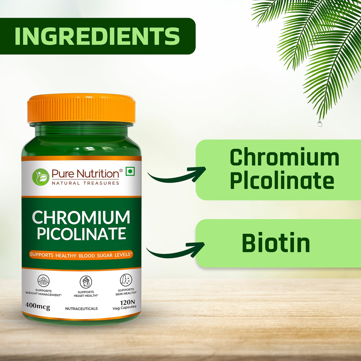 Chromium Picolinate 120 Capsules Blood Sugar, Metabolism & Weight Support
