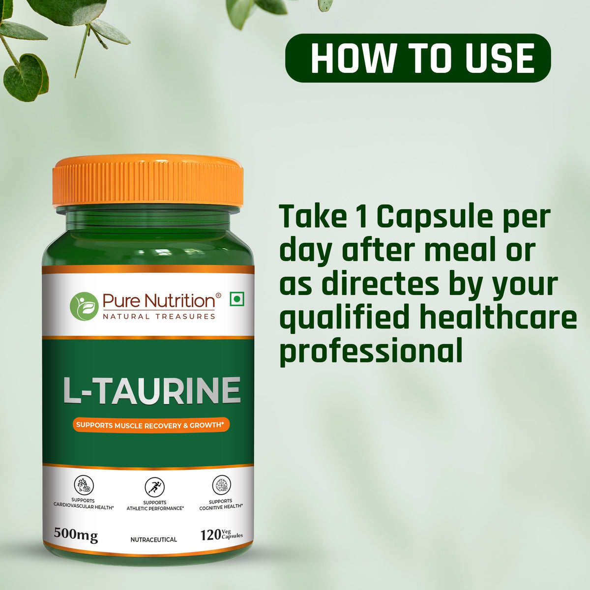 L-Taurine 500mg Veg Capsules  Hydration, Muscle Support & Energy