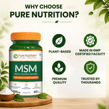 MSM 1000 mg | Methyl Sulfonyl Methane Capsules | Joint & Mobility Support | 60 Tablets