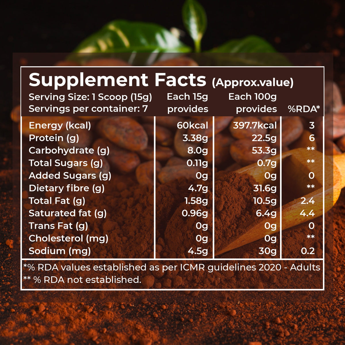 Cocoa Powder 100g | Unsweetened & Alkalized | No Added Sugar | Rich Cocoa Flavor
