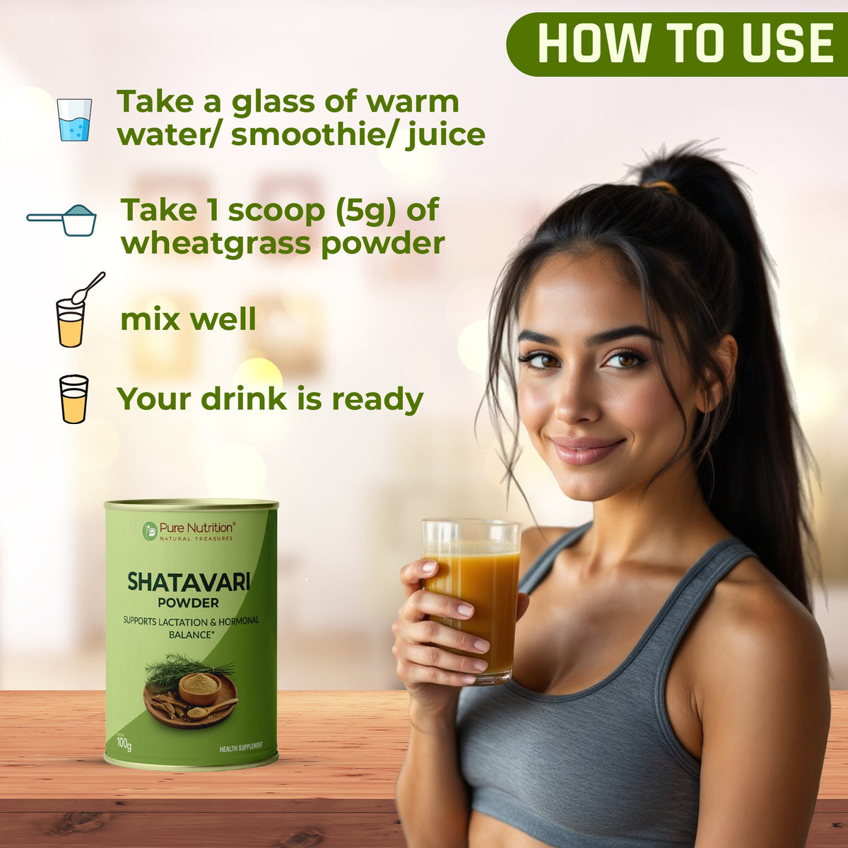 Shatavari Powder Pure Root Extract | Hormonal Balance & Women's Wellness