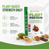 Plant-Based Vegan Protein Powder Chocolate 1kg | BCAAs & Digestive Enzymes