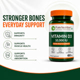 Vitamin D3 10,000 IU | 250 mcg Vitamin D3 | 60 Vegetarian Tablets