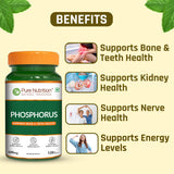 Phosphorus 600mg Veg Capsules  Bone, Energy Metabolism & Wellness | 120 Capsules