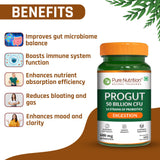 Progut 50 Billion CFU | Advanced Probiotic for Gut & Immune Health| 60 veg Capsules