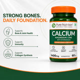 Calcium Magnesium Zinc with Vitamin D3 & K2  Bone & Muscle Support | 60 Tabs | 120 Tabs