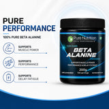 Pure Beta Alanine Powder 200g Unflavored | Pre-Workout Supplement for Muscle Power