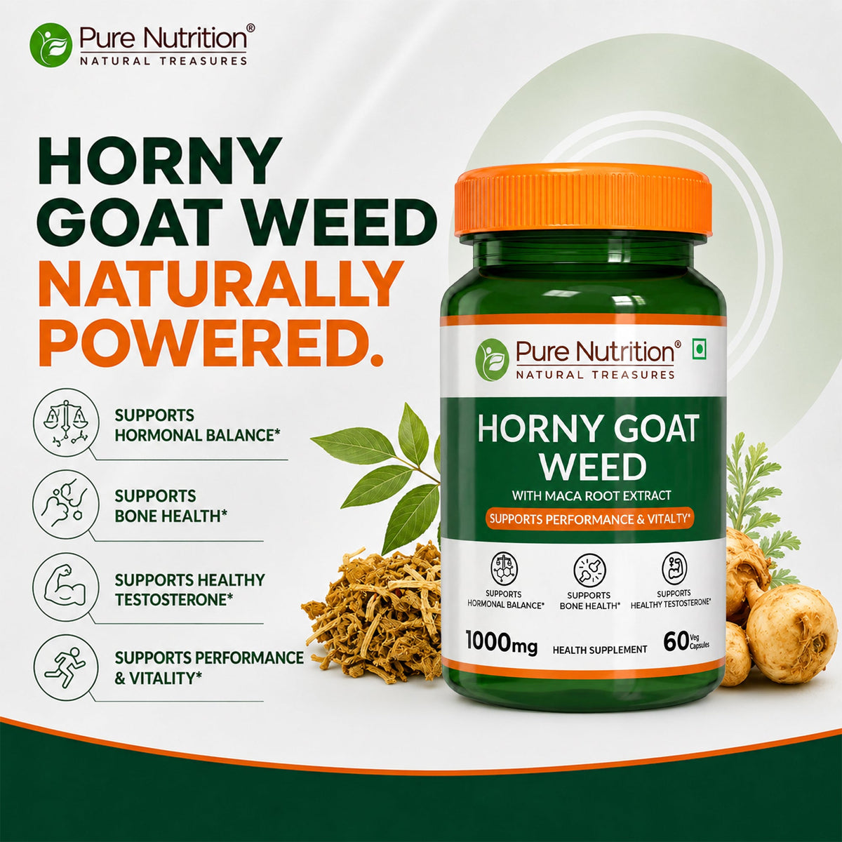 Horny Goat Weed with Maca Root  Herbal Vitality & Wellness Supplement