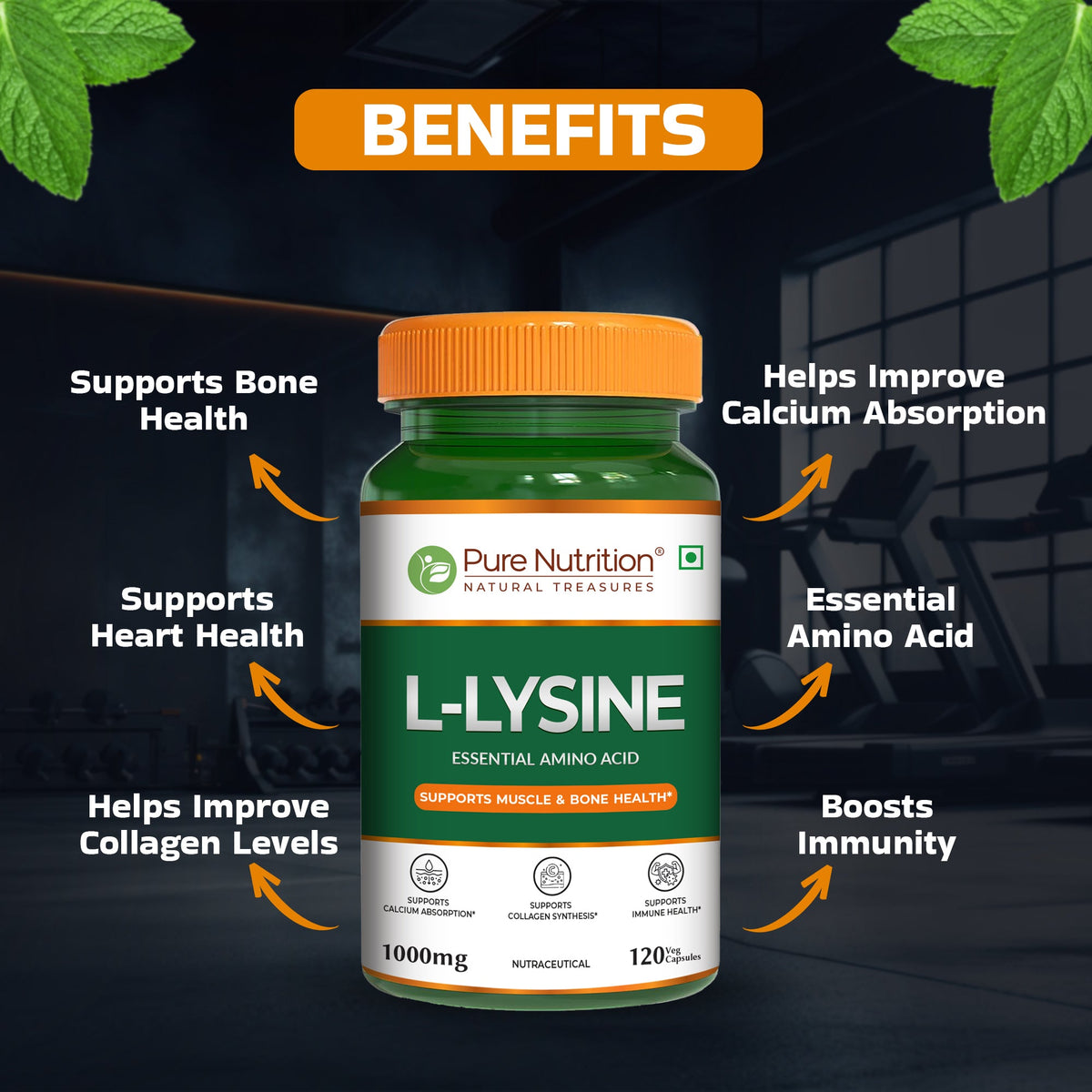 L-Lysine 1000mg Capsules  Immune Support, Muscle Strength & Calcium Utilization