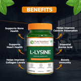 L-Lysine 1000mg Capsules  Immune Support, Muscle Strength & Calcium Utilization