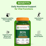 Iron with Folic Acid - 120 Tablets | Supports Haemoglobin Production and Helps Maintain Healthy Iron Levels
