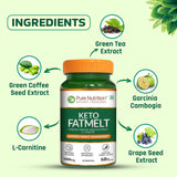 Keto Fatmelt  Garcinia Cambogia, Green Tea & L-Carnitine | Weight Support - Nutrition by Pure Nutrition