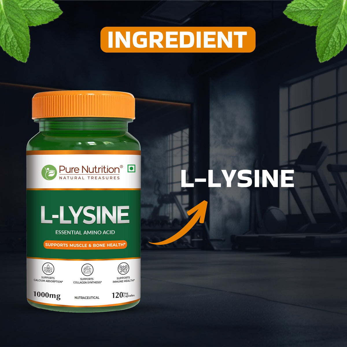 L-Lysine 1000mg Capsules  Immune Support, Muscle Strength & Calcium Utilization