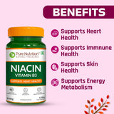 Vitamin B3 Niacin Capsules 120 Count  Energy, Skin & Cholesterol Support