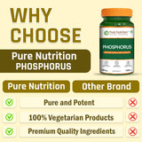 Phosphorus 600mg Veg Capsules  Bone, Energy Metabolism & Wellness | 120 Capsules