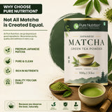 Japanese Matcha Green Tea Powder 100g | Premium Matcha from Japan | Finely Ground Green Tea Powder for Tea, Latte & Smoothies