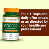 Copper Gluconate Capsules 120 Count  Immunity, Iron & Antioxidant Support