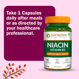 Vitamin B3 Niacin Capsules 120 Count  Energy, Skin & Cholesterol Support