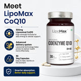LipoMax Liposomal Coenzyme Q10 300mg 30 Veg Capsules | Antioxidant & Energy Support