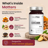 LipoMax Liposomal Curcumin 610mg with Ginger Extract & Piperine