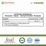 L-Theanine 200mg | Supports Calmness, Focus & Cognitive Function | 120 Veg Tablets