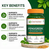 Fenugreek Seed Extract 1200mg Blood Sugar, Metabolism & Wellness | 120 Tablets