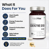 LipoMax Liposomal Coenzyme Q10 300mg 30 Veg Capsules | Antioxidant & Energy Support
