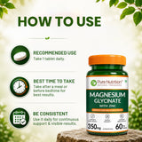 Magnesium Glycinate with Zinc 350mg – Sleep Support, Muscle Relaxation & Bone Health Tablets | 60 Tablets