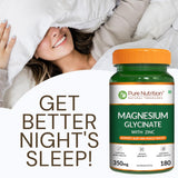 Magnesium Glycinate with Zinc | 350 mg Blend | Magnesium Glycinate, Zinc & Phaseolus Radiatus Extract | Daily Muscle, Bone & Nerve Support