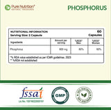 Phosphorus 600mg Veg Capsules  Bone, Energy Metabolism & Wellness | 120 Capsules