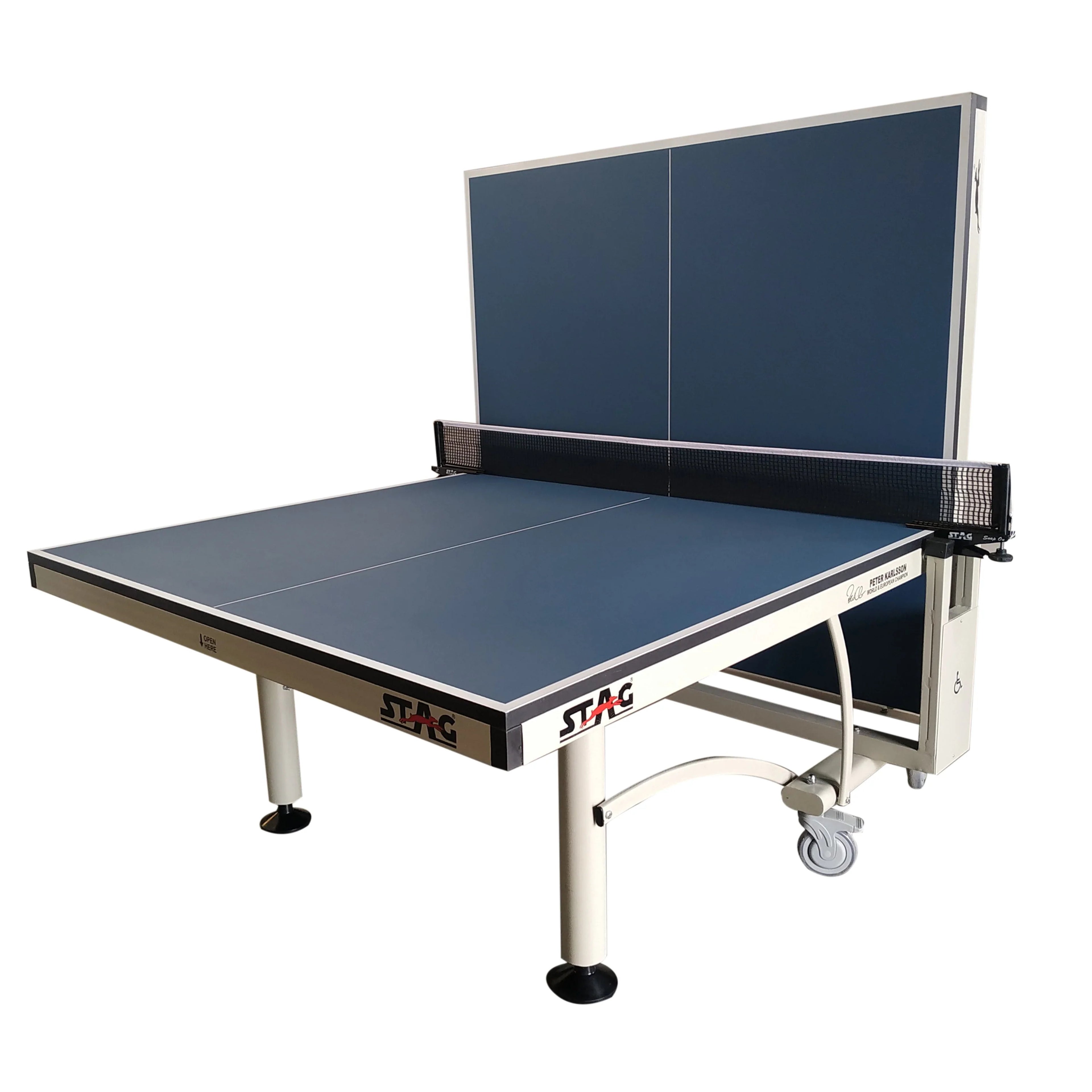 STAG GLOBAL Peter Karlsson Table Tennis Table High Level Competition TT Table with 2 TT Rackets, 6 Balls, 1 Table Cover & Clamp Net