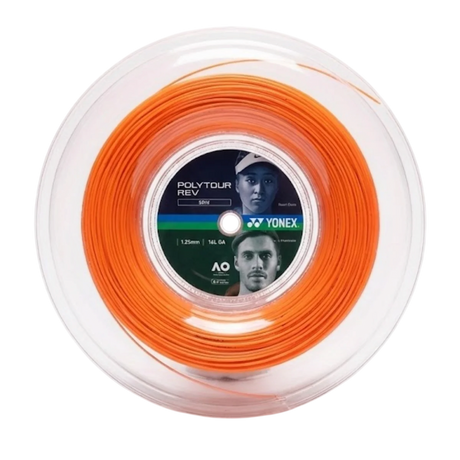YONEX Poly Tour Rev Tennis String Reel 16L (1.25mm, 200m, Bright Orange) | Noah Sports