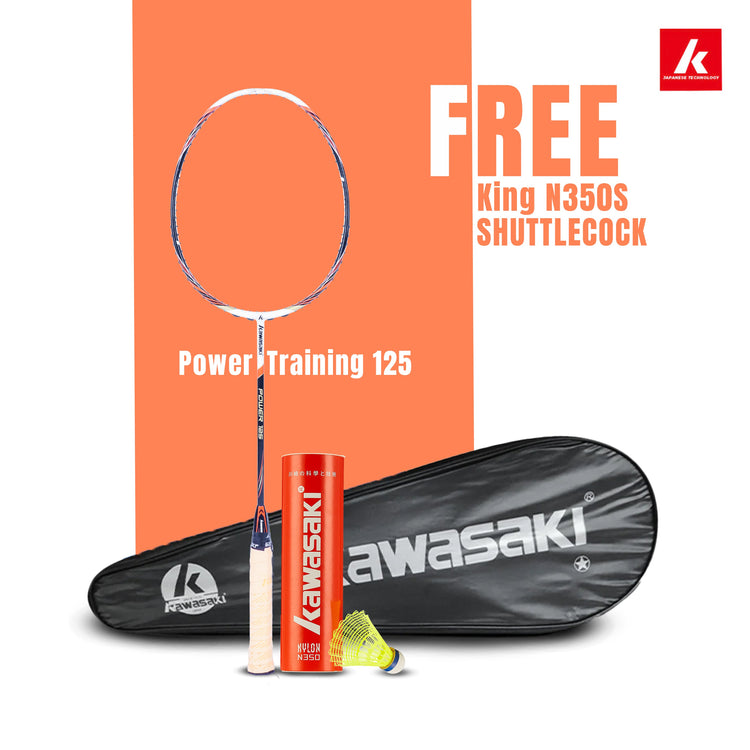 Power Training 125 Unstrung Badminton Racket (White)-4U/G1