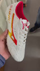 Anza White Orange Football Studs (FG) — Soccer Cleats for Grass