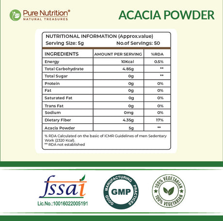 Acacia Powder  Prebiotic Fiber for Gut Health & Digestive Wellness