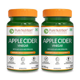 Apple Cider Vinegar with Wheat Grass and Spirulina - 60 Veg Capsules | Supports Detox and Weight Management